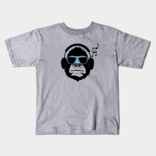 Jamming Gorilla- Blue Kids T-Shirt